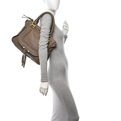 Chloe Calfskin Medium Marcie Saddle Shoulder Bag Motty Grey 2 of 15