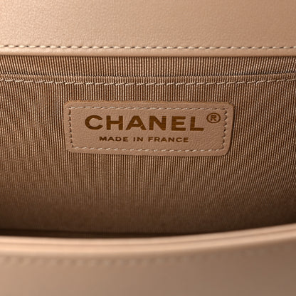 Chanel Calfskin Quilted Medium Boy Flap Beige 6 of 9