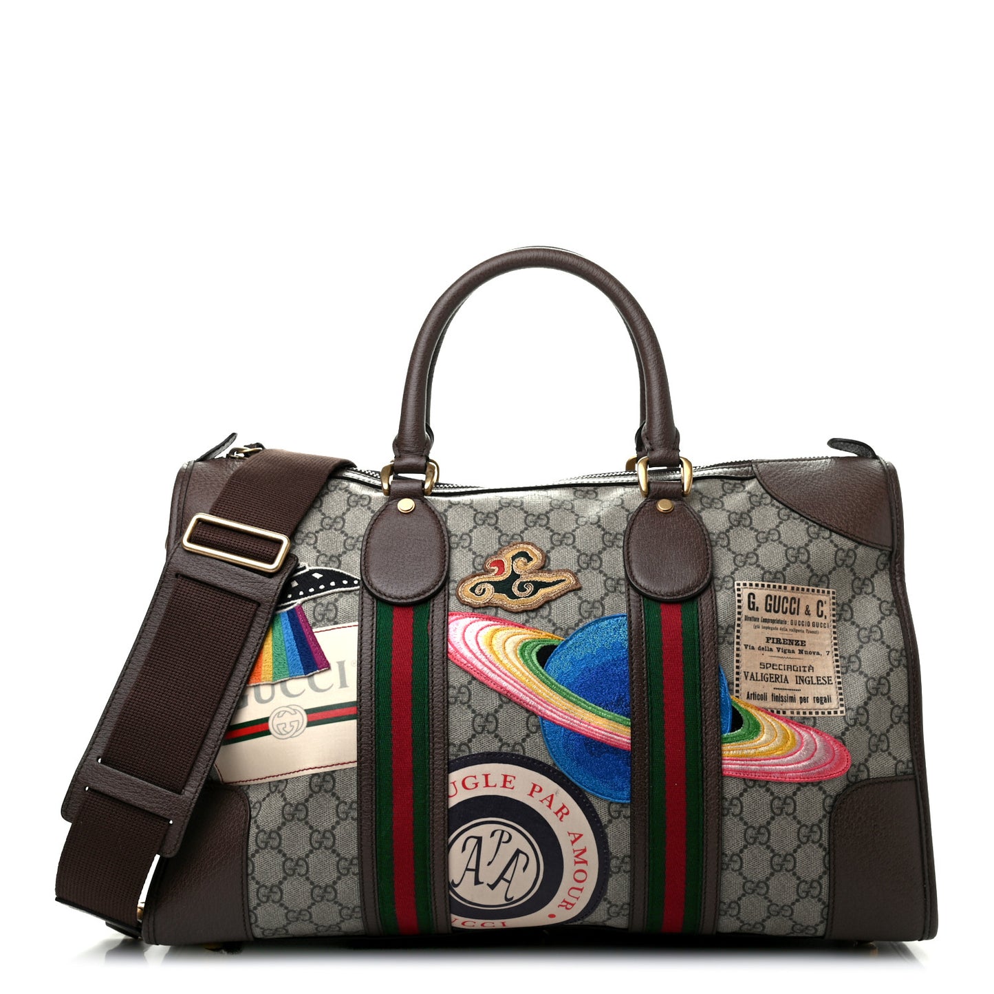 Soft GG Supreme Monogram Courrier Medium Duffle Bag Beige New Acero Multicolor