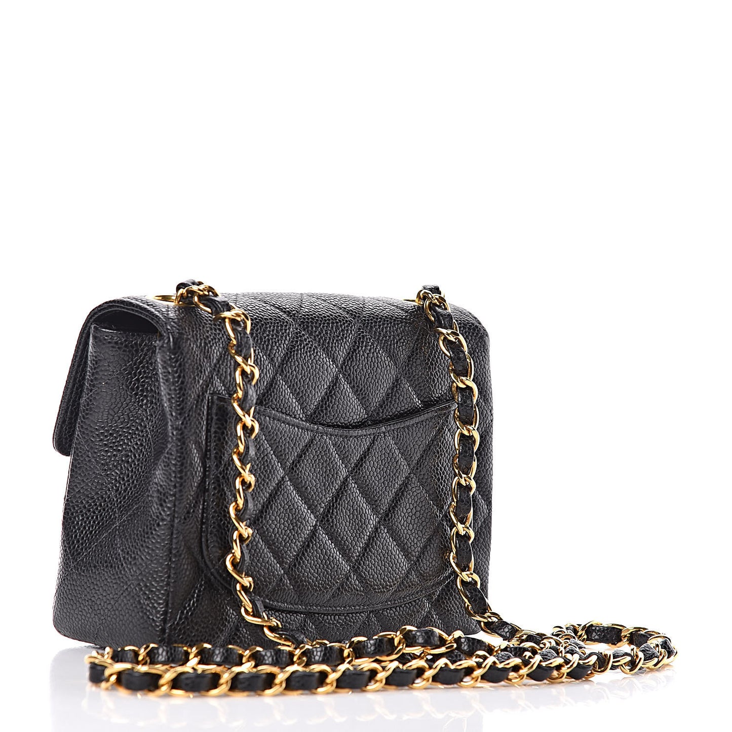 Caviar Quilted Mini Square Flap Black