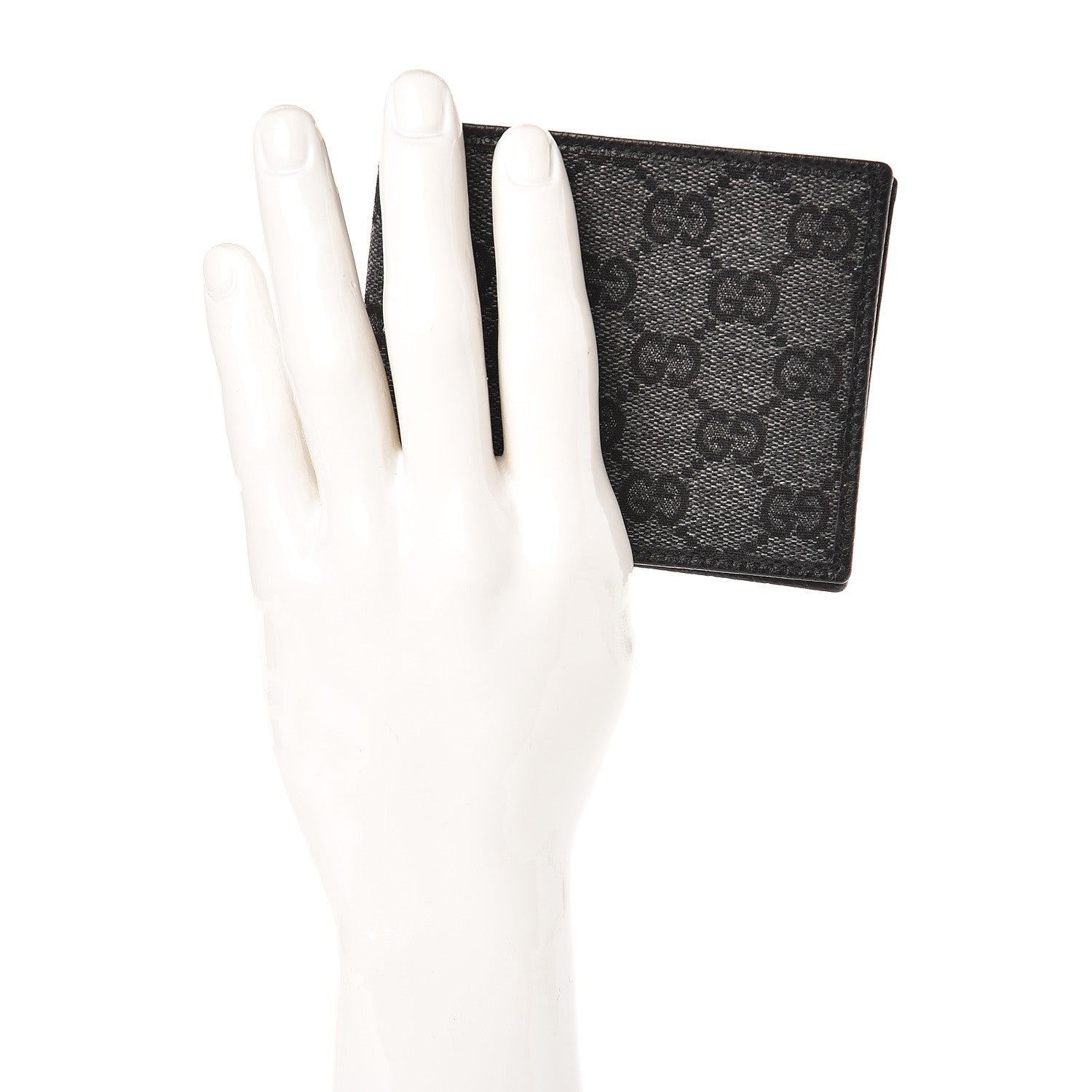 Gucci Denim Monogram Bi-Fold Wallet Black 2 of 8