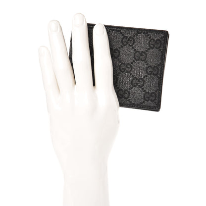 Gucci Denim Monogram Bi-Fold Wallet Black 2 of 8