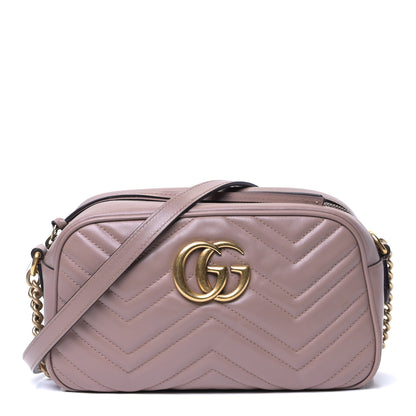 Gucci Calfskin Matelasse Small GG Marmont Chain Shoulder Bag Porcelain Rose 1 of 5