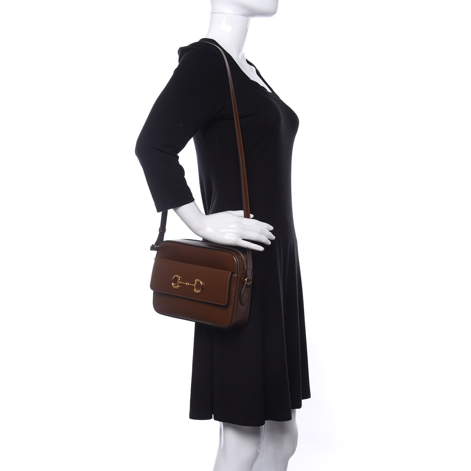 Gucci Azalea Calfskin Small Horsebit 1955 Shoulder Bag Brown Sugar 2 of 10