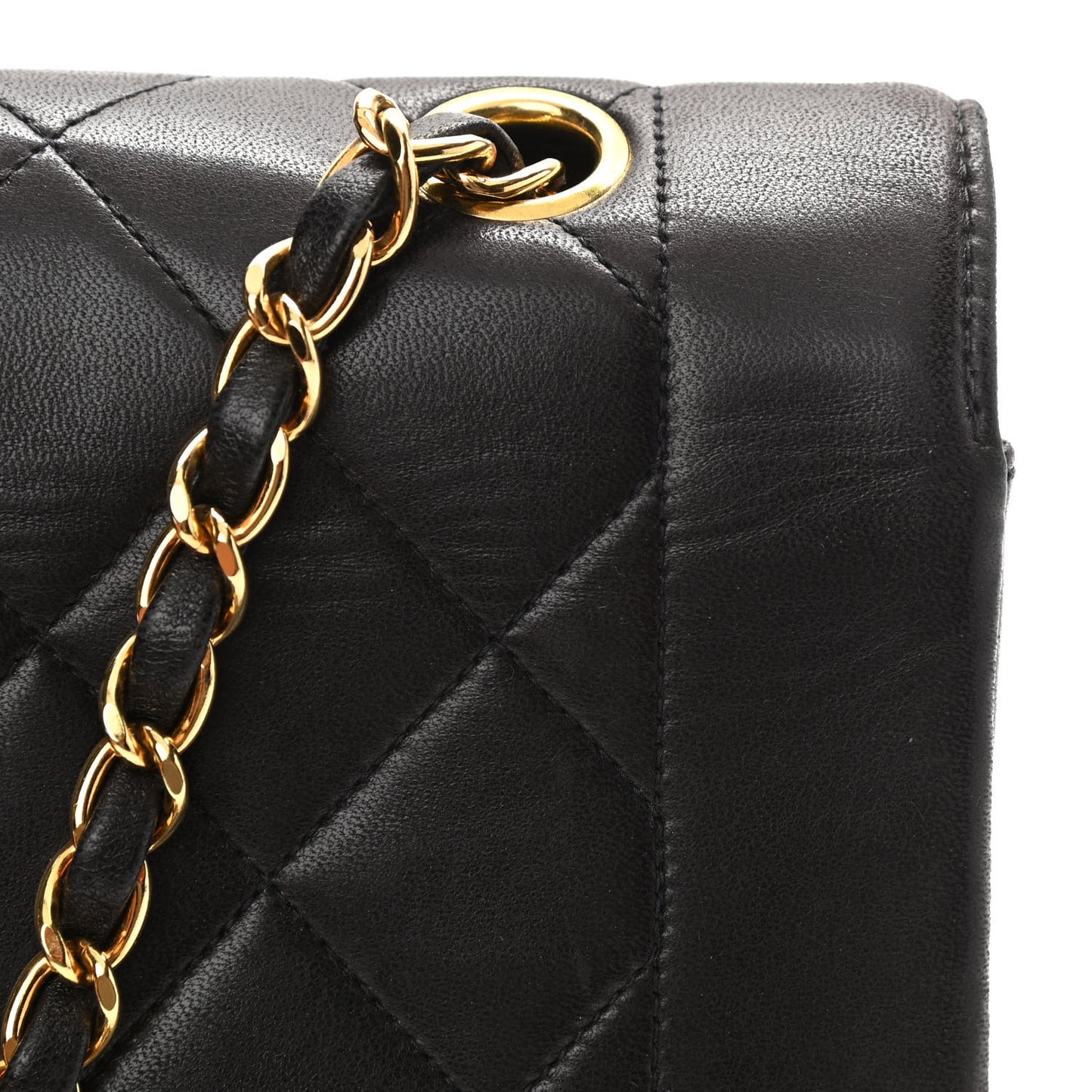 Lambskin Quilted Medium Single Flap Brown