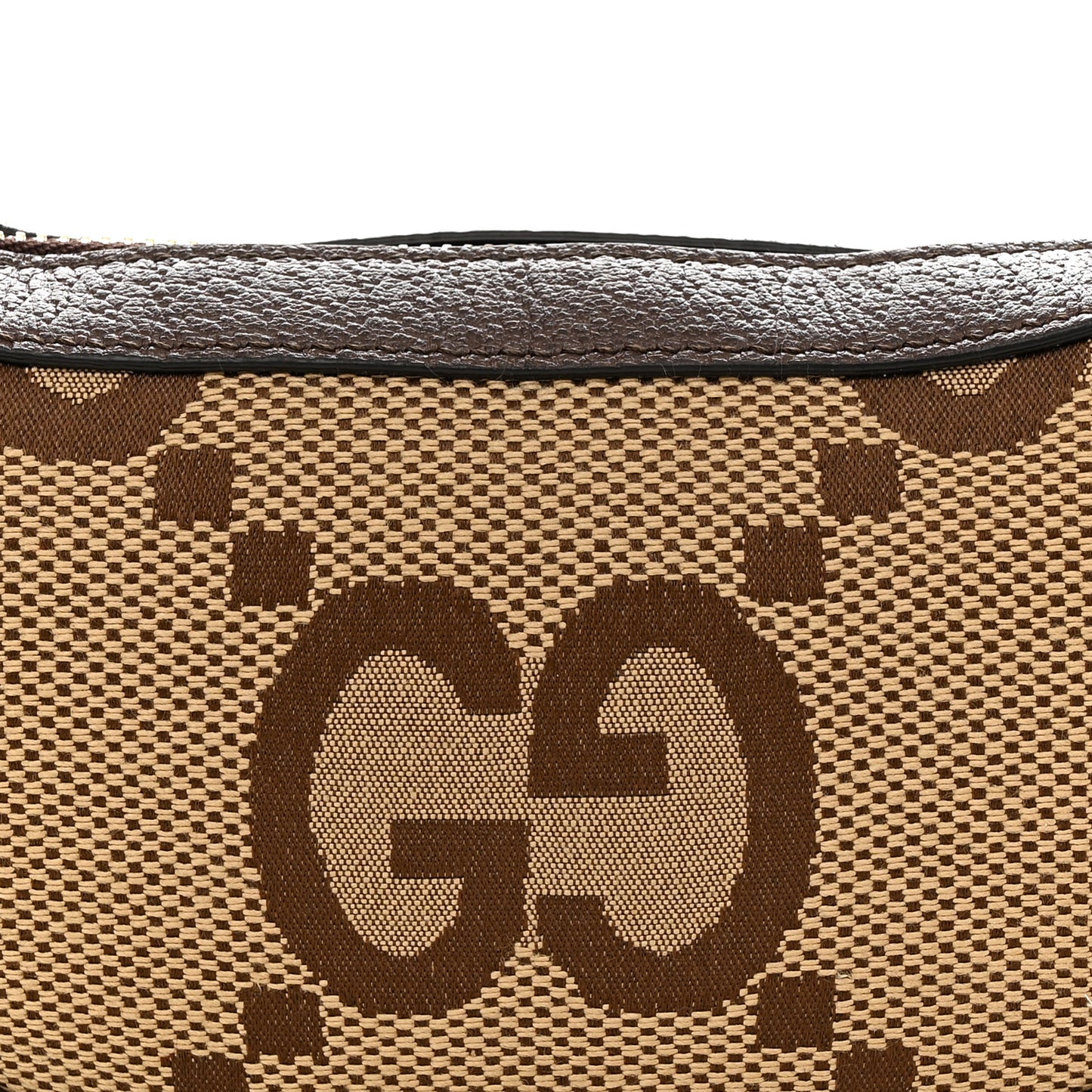 Monogram Jumbo GG Textured Dollar Calfskin Web Mini Ophidia Half Moon Hobo Camel Ebony New Acero