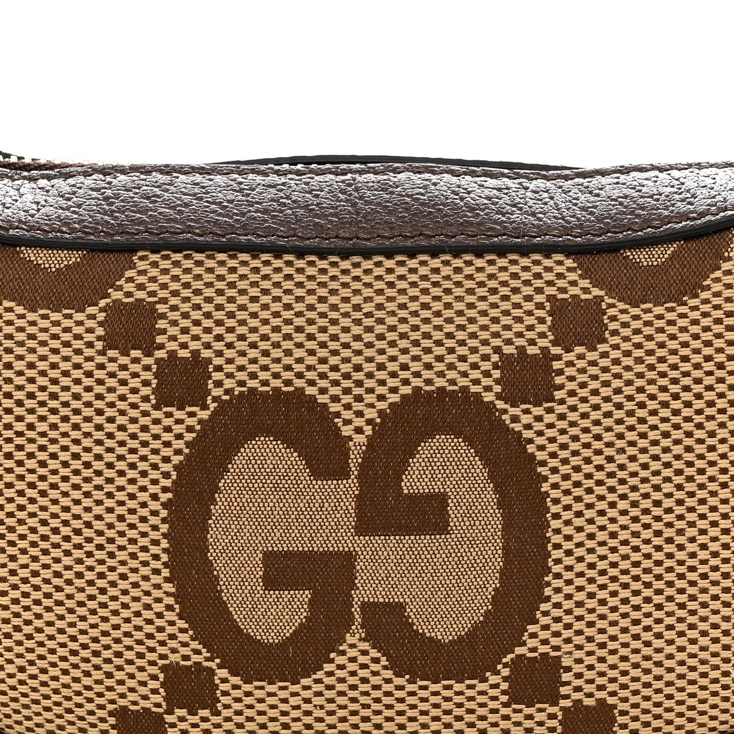 Gucci Monogram Jumbo GG Textured Dollar Calfskin Web Mini Ophidia Half Moon Hobo Camel Ebony New Acero 7 of 10