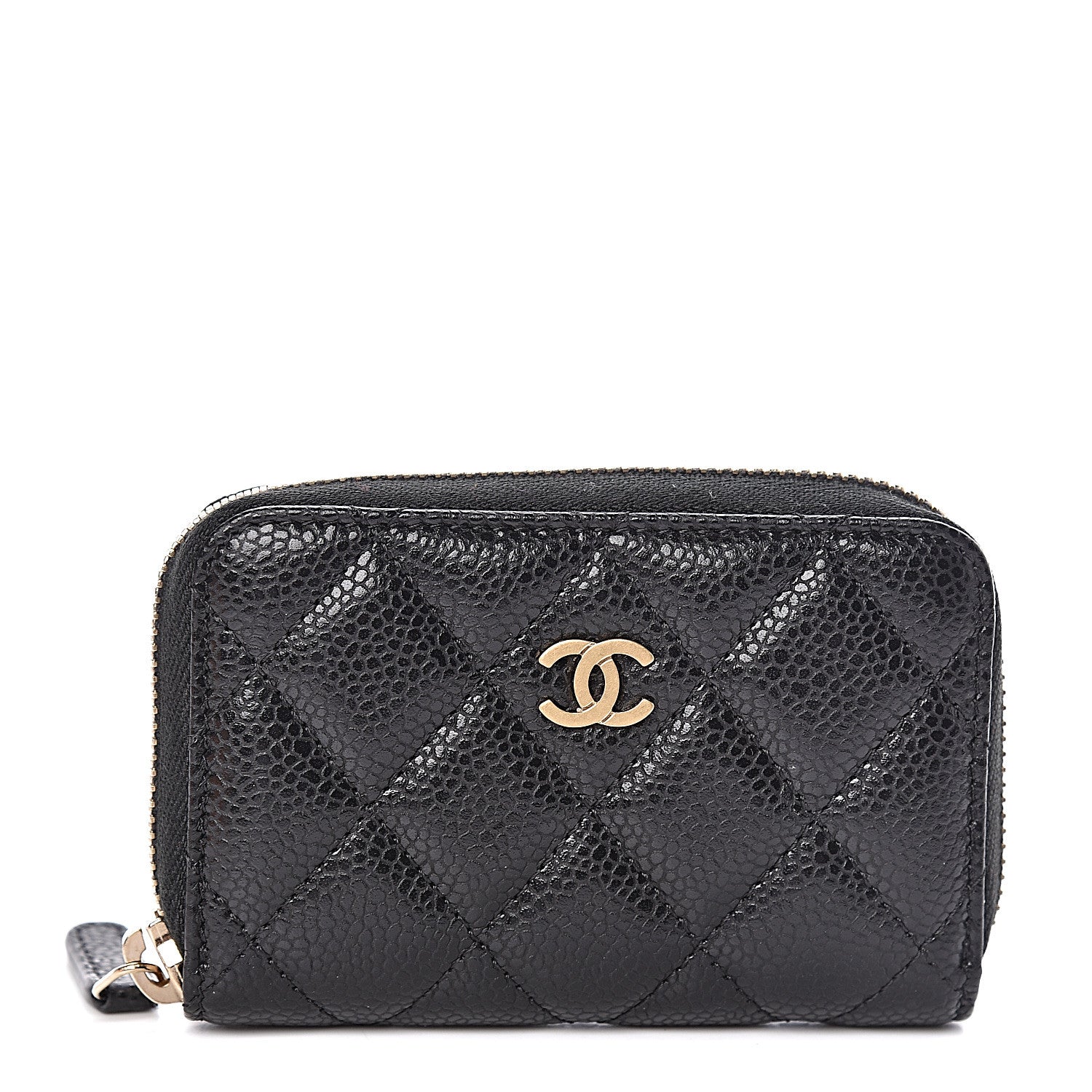 Chanel Caviar Quilted Zip Coin Purse Black 1 of 8