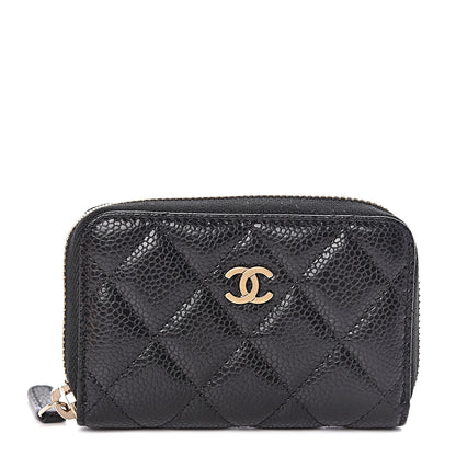Chanel Caviar Quilted Zip Coin Purse Black 1 of 8