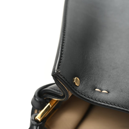 Fendi Vitello Seta Glazed Fabric FF 1974 Medium Peekaboo X-Lite Black Mogano Panna 11 of 12