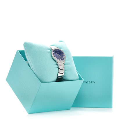 Tiffany Stainless Steel Diamond Bezel 31mm Atlas 2-Hand Quartz Watch Blue Azure 5 of 5