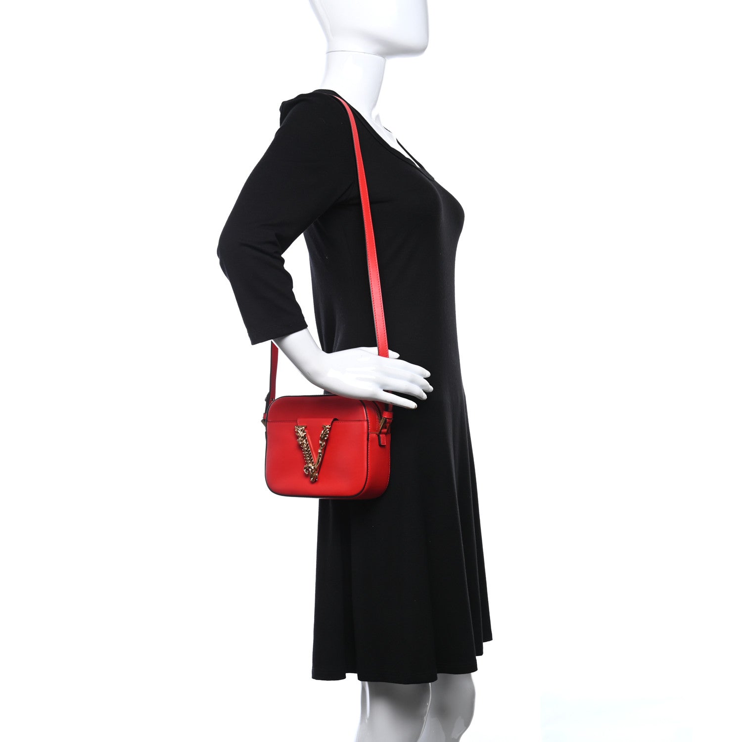 Versace Vitello Virtus Camera Bag Red 2 of 9