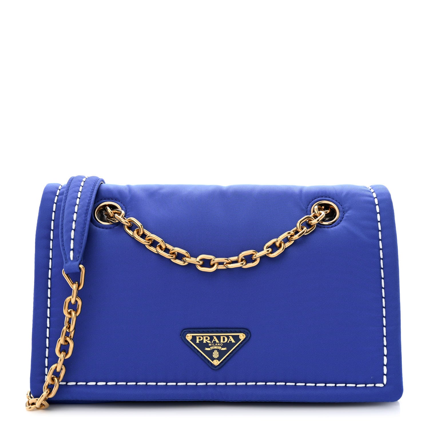 Prada Nylon Tessuto Chain Shoulder Bag Indaco 1 of 10