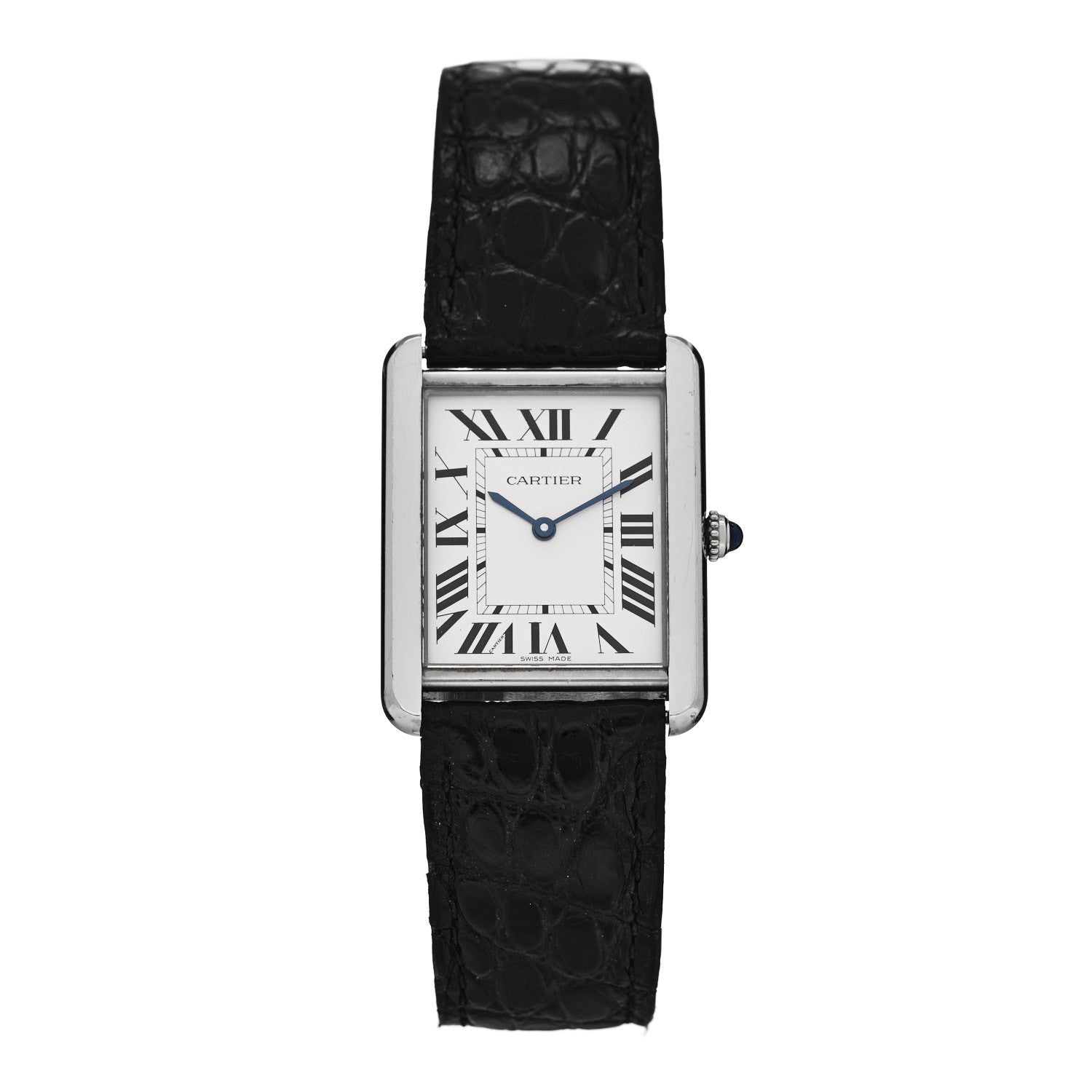 Cartier Stainless Steel Alligator 27mm Tank Solo Quartz Watch 1 of 4