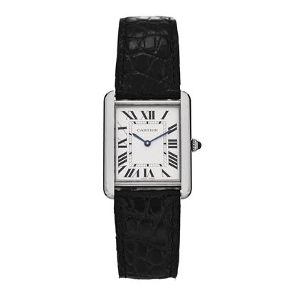 Cartier Stainless Steel Alligator 27mm Tank Solo Quartz Watch 1 of 4