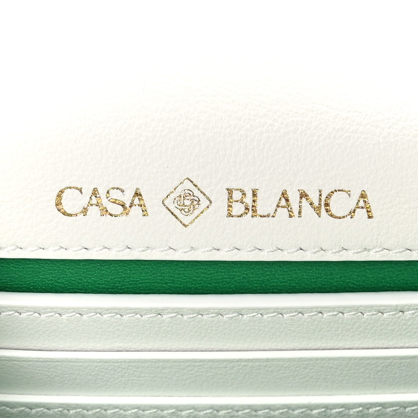 X CASABLANCA Calfskin Serpenti Forever Apres Vertical Pochette Tennis Green White