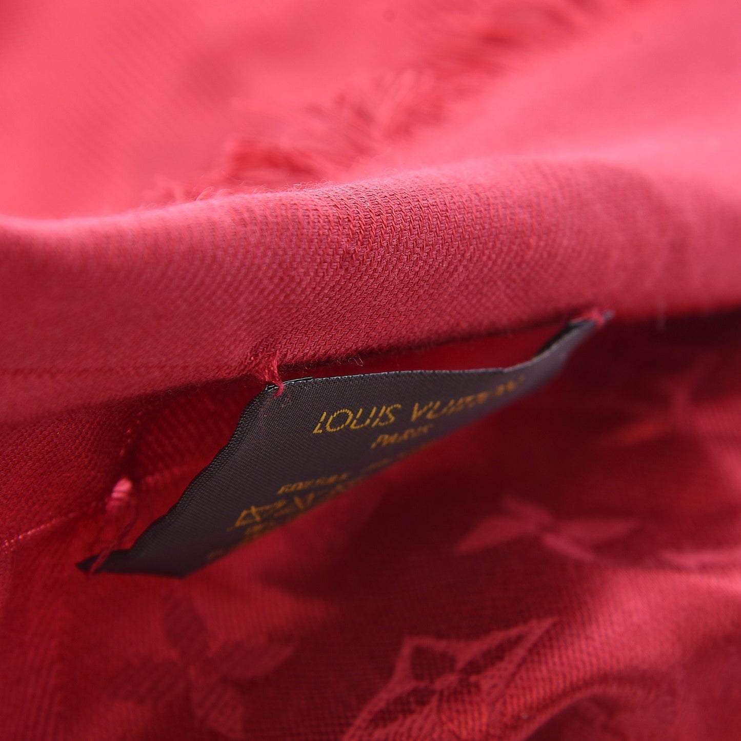Silk Wool Monogram Shawl Pomme D'Amour