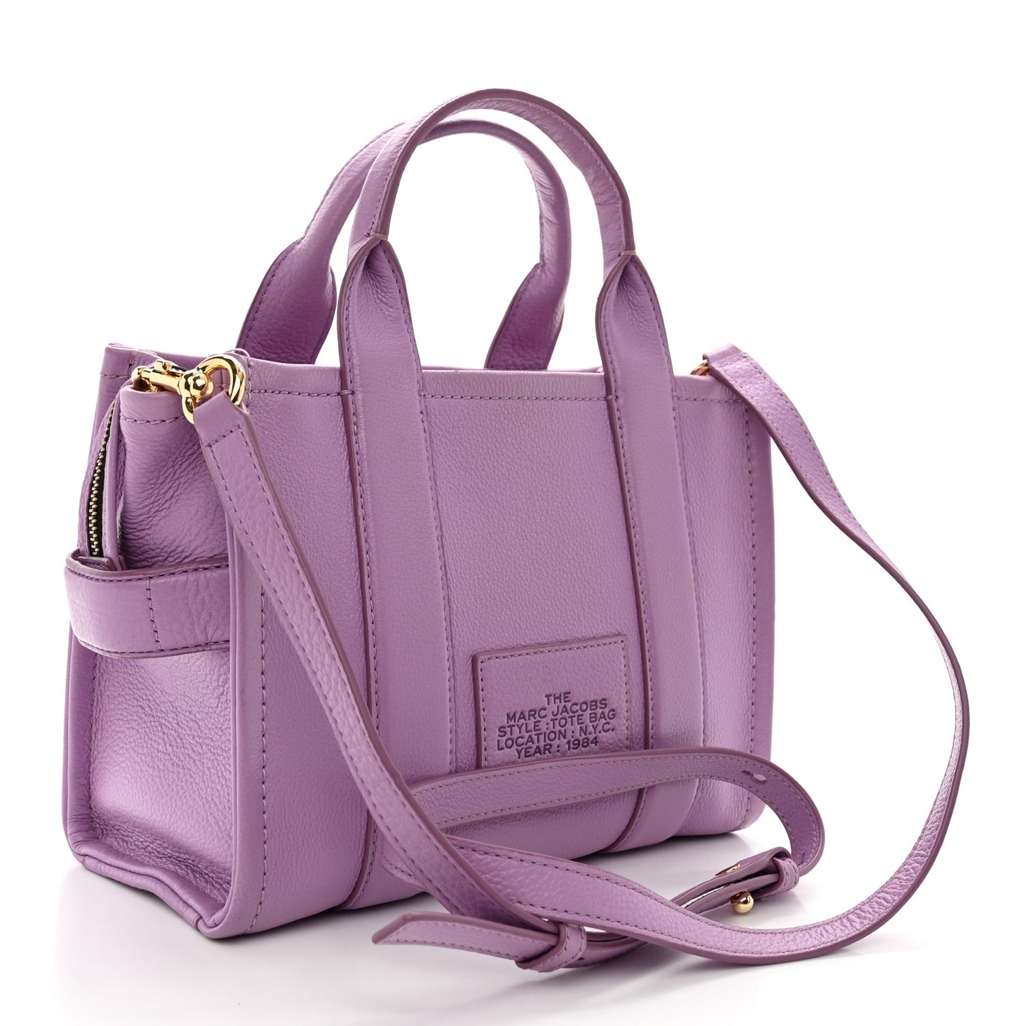 Grained Calfskin Small The Tote Bag Regal Orchid