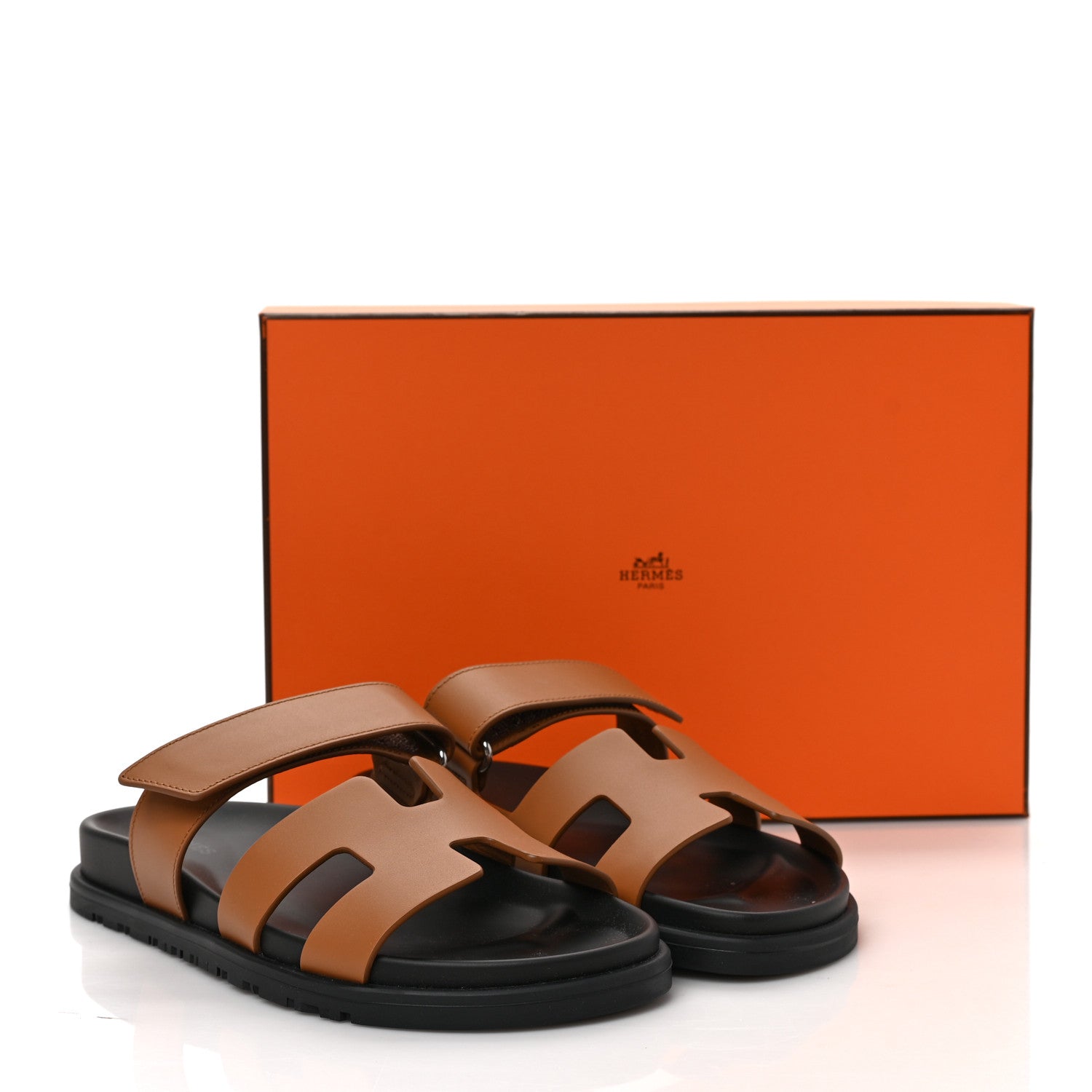 Hermes Calfskin Womens Chypre Sandals 37.5 Naturel 9 of 9