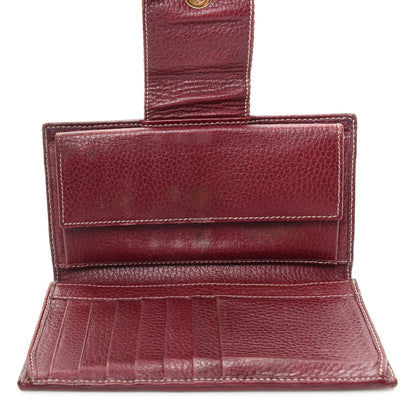Gucci Monogram Calfskin Ladies Web Long Wallet Beige Ebony Bordeaux 8 of 9