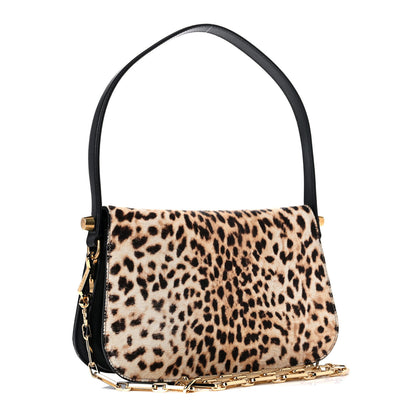 Gucci Calf Hair Leopard Print Shoulder Bag Black 3 of 20