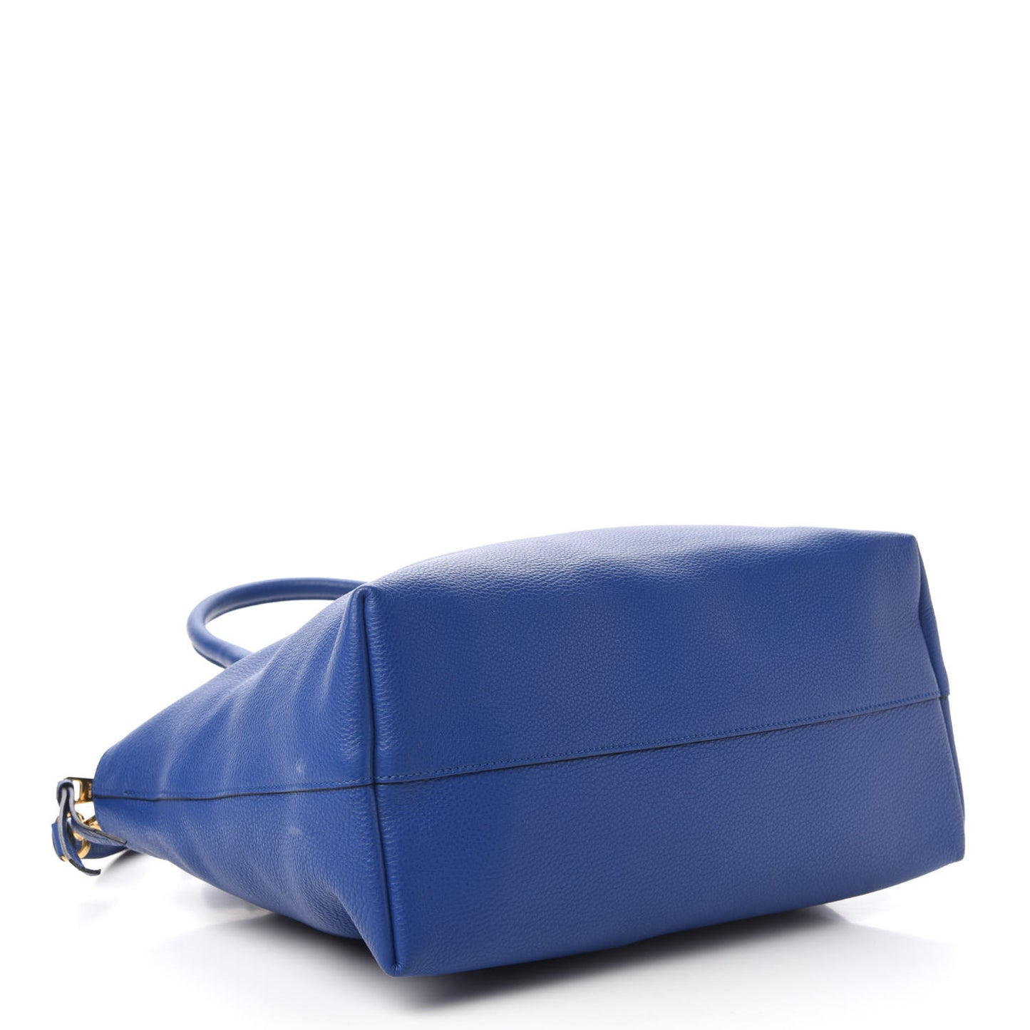 Vitello Daino Shopping Tote Azzurro