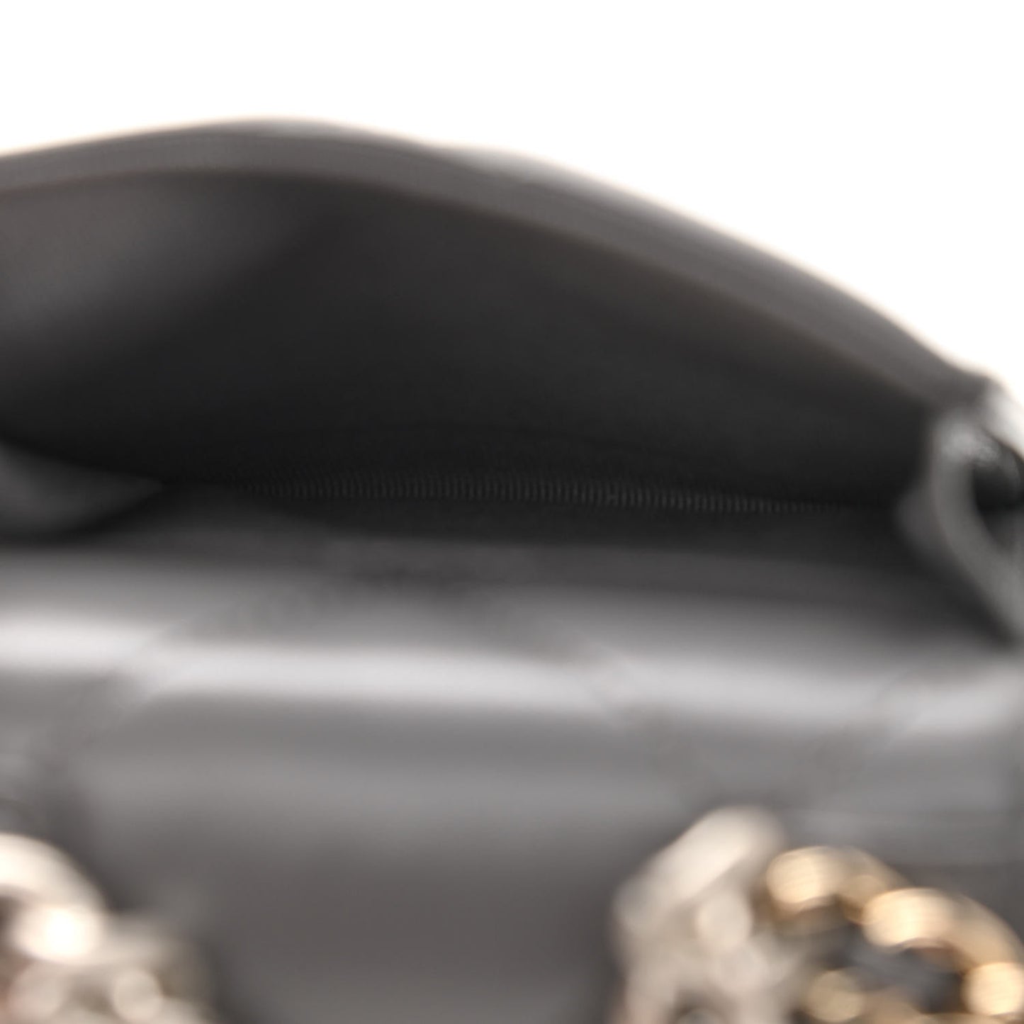 Lambskin Quilted Chanel 19 Phone Holder With Chain Grey