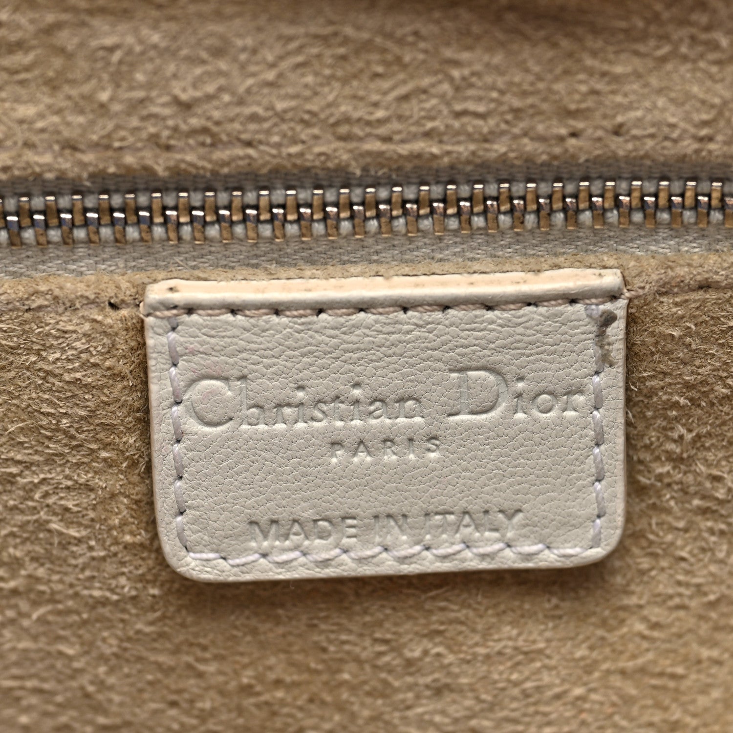 Christian Dior Lambskin Woven Dior Tote White 6 of 9