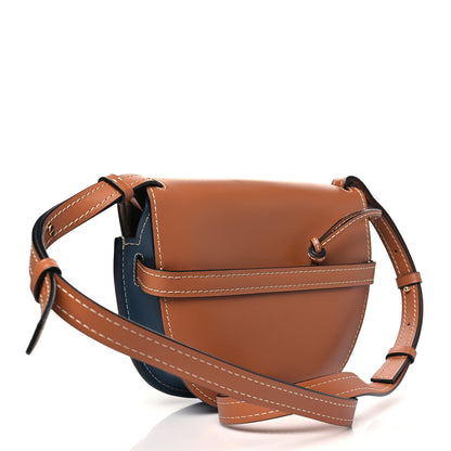 Loewe Calfskin Small Gate Crossbody Bag Tan Steel Blue 3 of 9