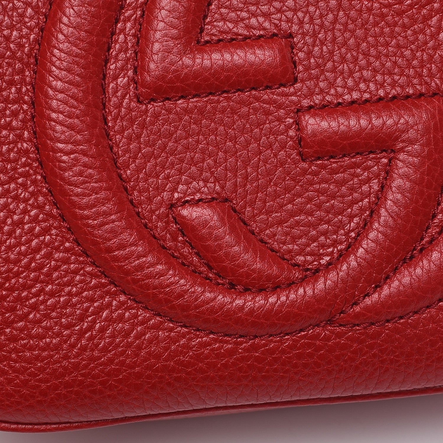 Gucci Pebbled Calfskin Small Soho Disco Bag Vibrant Red 8 of 9
