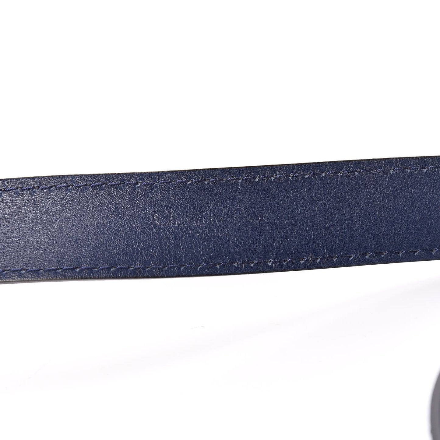 Calfskin D Fence Belt 85 Navy