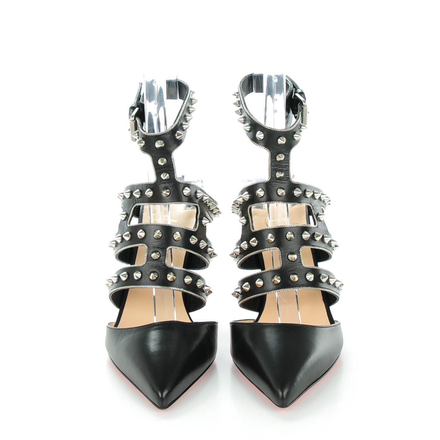 Christian Louboutin Kid Tchicaboum 85 Pumps 37.5 Black Silver 2 of 8