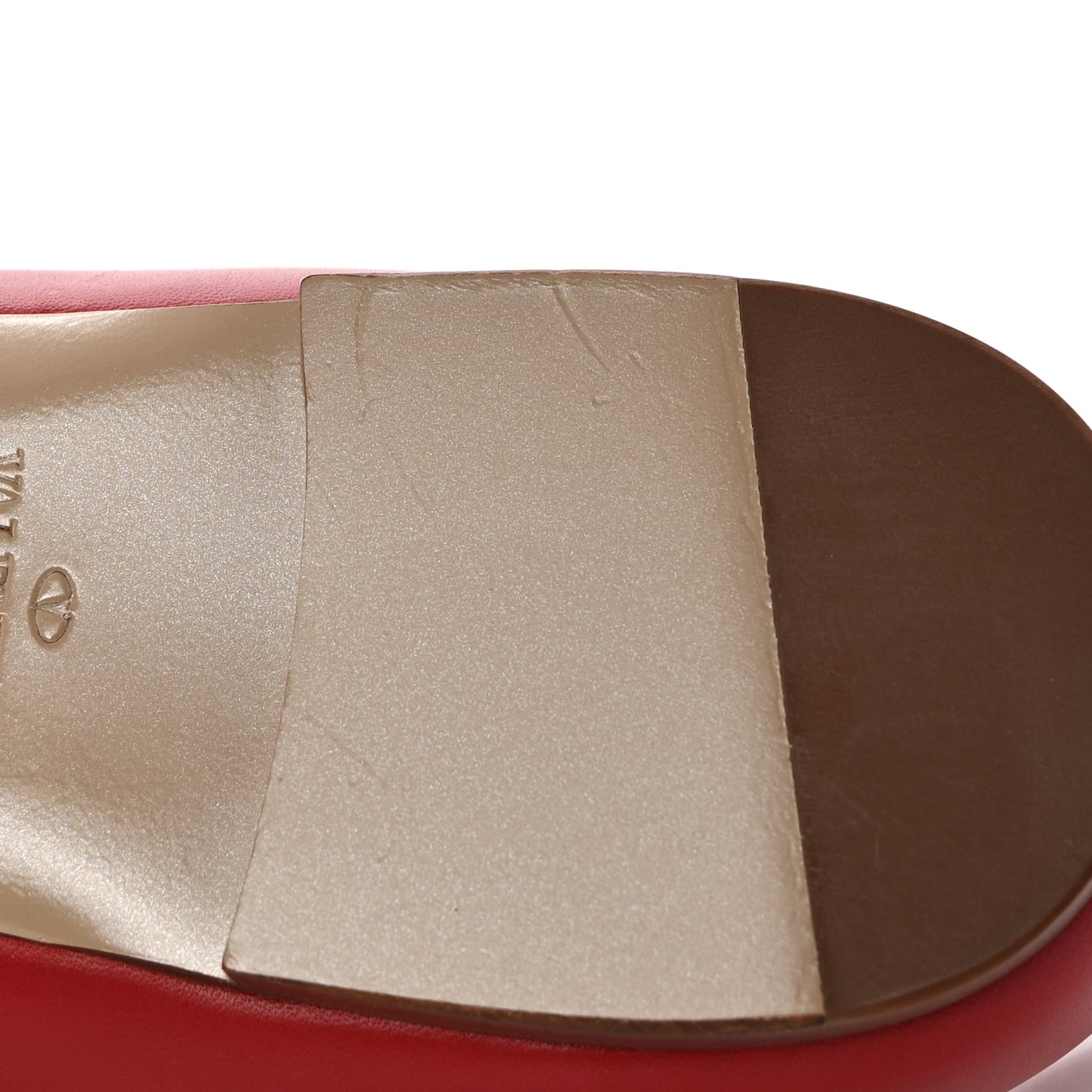 Calfskin Lacquered Monochrome Rockstud Ballerina Flats 37.5 Rosso Valentino