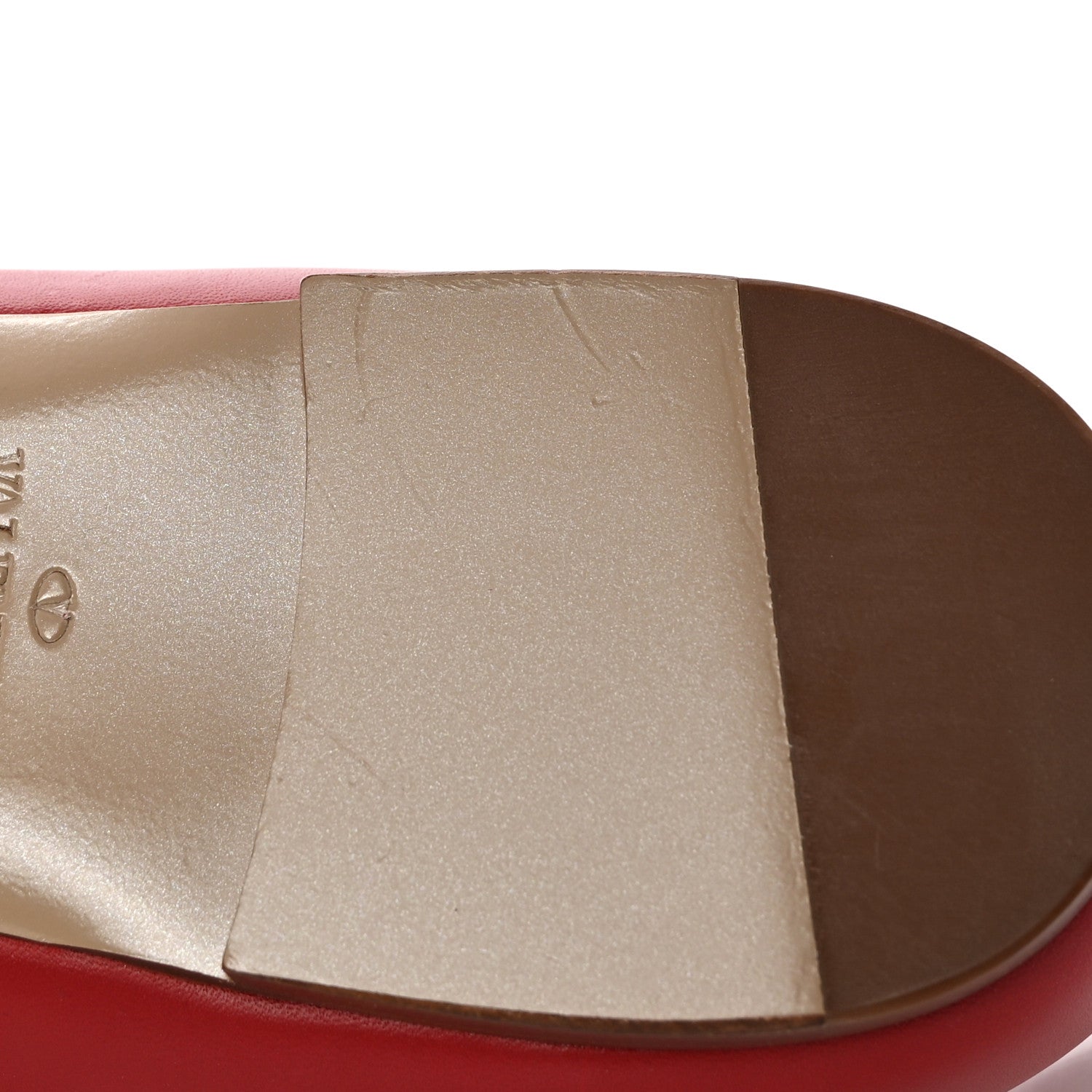 Valentino Garavani Calfskin Lacquered Monochrome Rockstud Ballerina Flats 37.5 Rosso Valentino 11 of 15