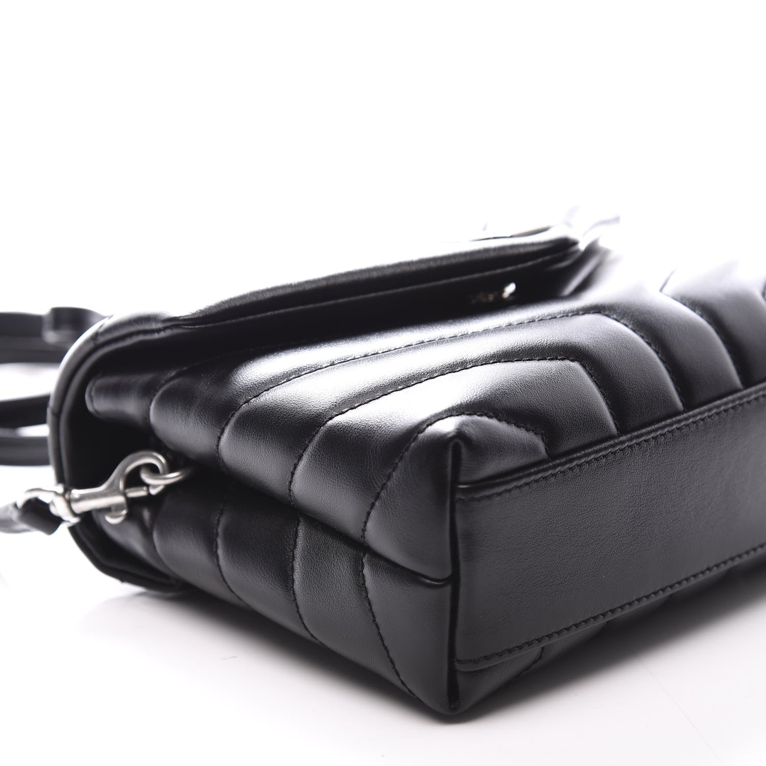 Saint Laurent Calfskin Y Quilted Monogram Toy Loulou Crossbody Bag Black 8 of 11