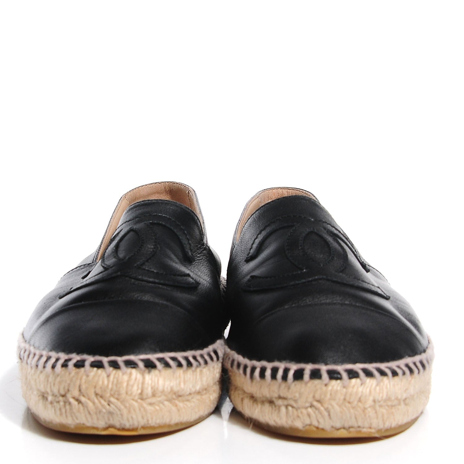 Chanel Lambskin CC Espadrilles 39 Black 2 of 7