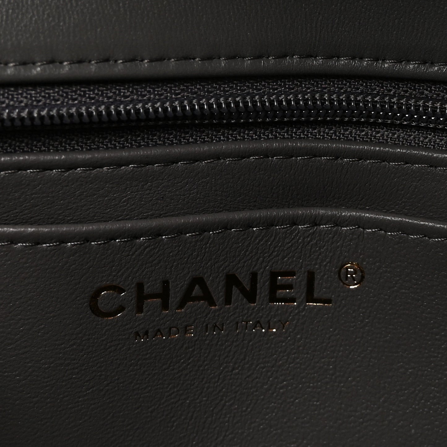 Lambskin Quilted Mini Top Handle Rectangular Flap Dark Grey