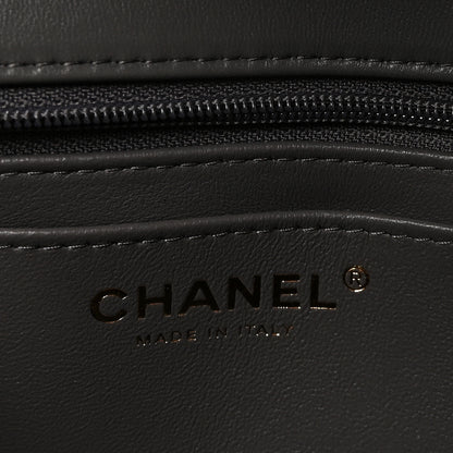 Chanel Lambskin Quilted Mini Top Handle Rectangular Flap Dark Grey 6 of 10
