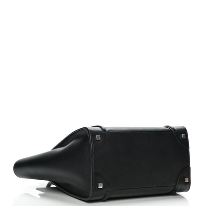 Celine Drummed Calfskin Mini Luggage Black 4 of 8