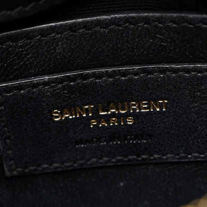 Saint Laurent Calfskin Y Quilted Monogram Small Loulou Chain Satchel Black 7 of 11