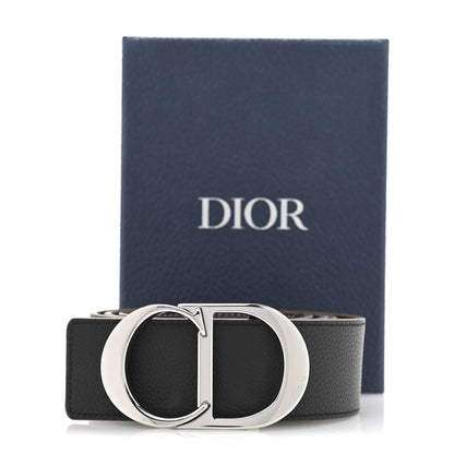 Christian Dior Grained Calfskin CD Belt 90 36 Brown Black 7 of 7