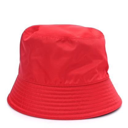 Prada Re-Nylon Metal Triangle Logo Womens Bucket Hat S Rosso 5 of 8
