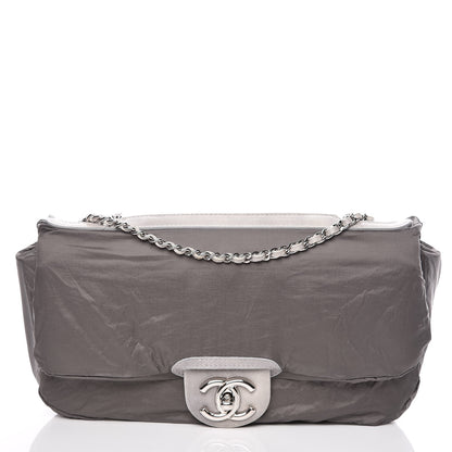 Chanel Rubber Quilted Lambskin Medium Coco Rain Flap Grey 12 of 14