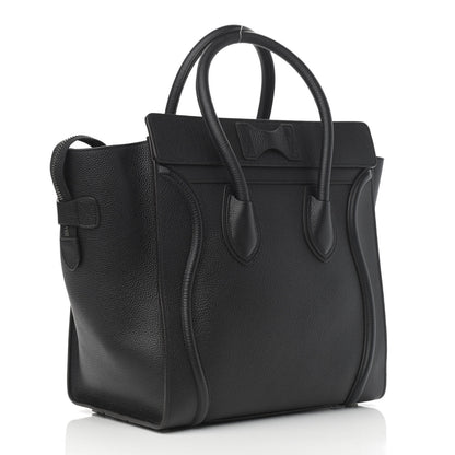 Celine Drummed Calfskin Mini Luggage Black 3 of 11