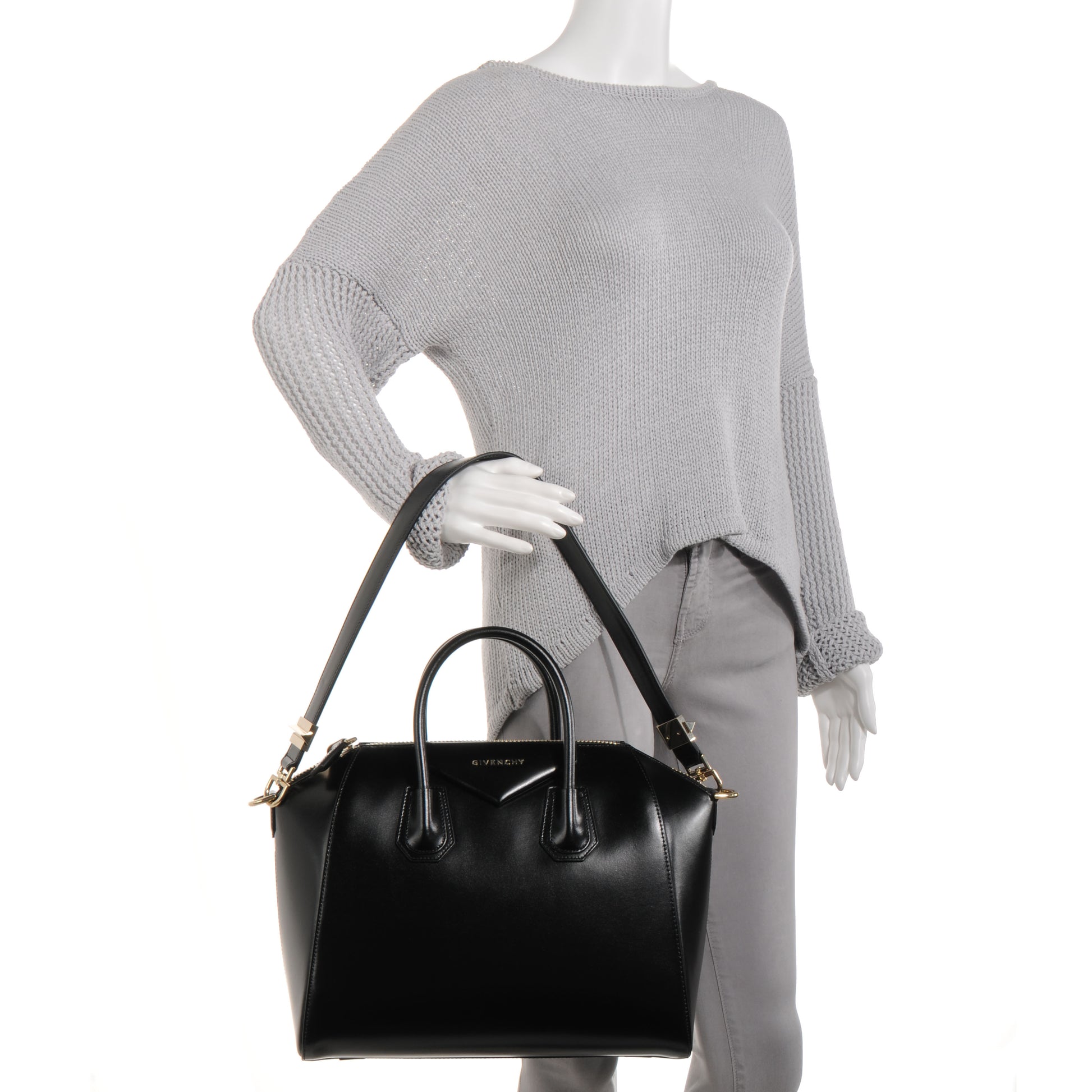 Givenchy Shiny Lord Calfskin Medium Antigona Black 2 of 10
