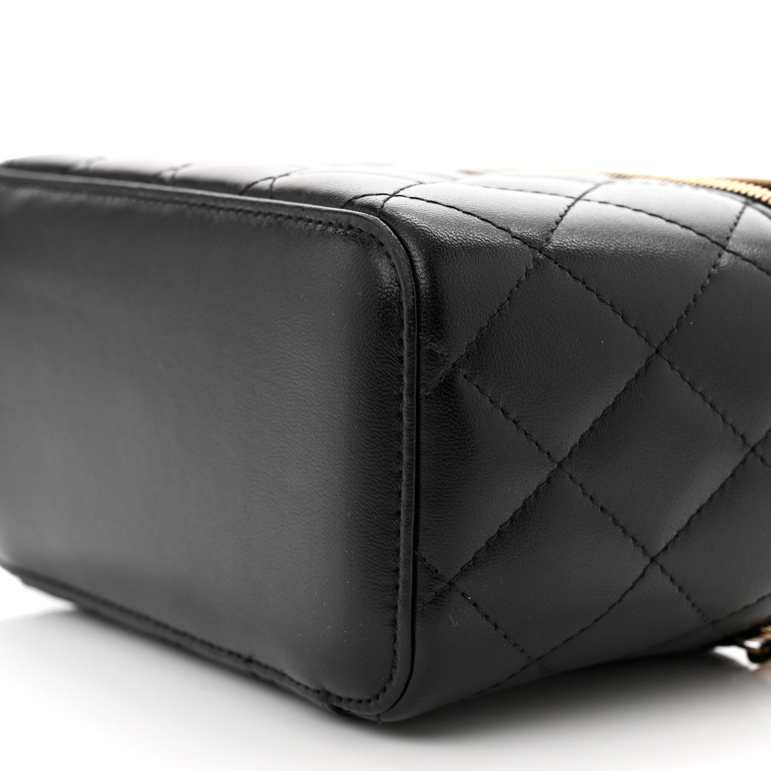 Chanel Lambskin Quilted Small Vanity Case With Chain Black 9 of 9