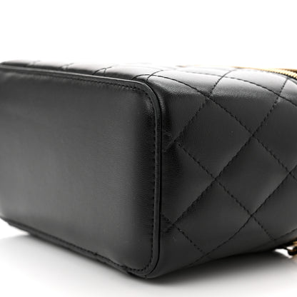 Chanel Lambskin Quilted Small Vanity Case With Chain Black 9 of 9