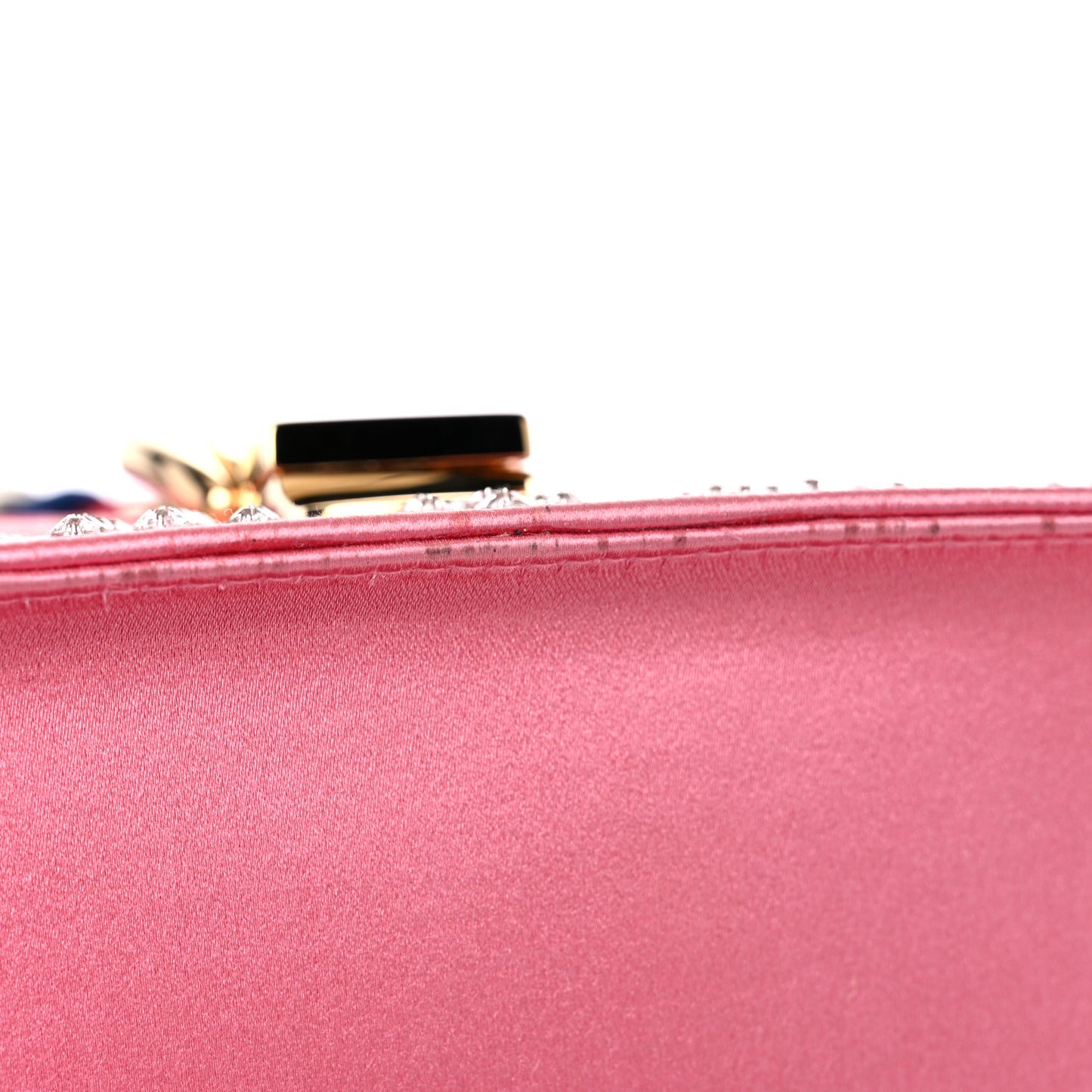 Satin Crystal Mini Sylvie Top Handle Bag Peony