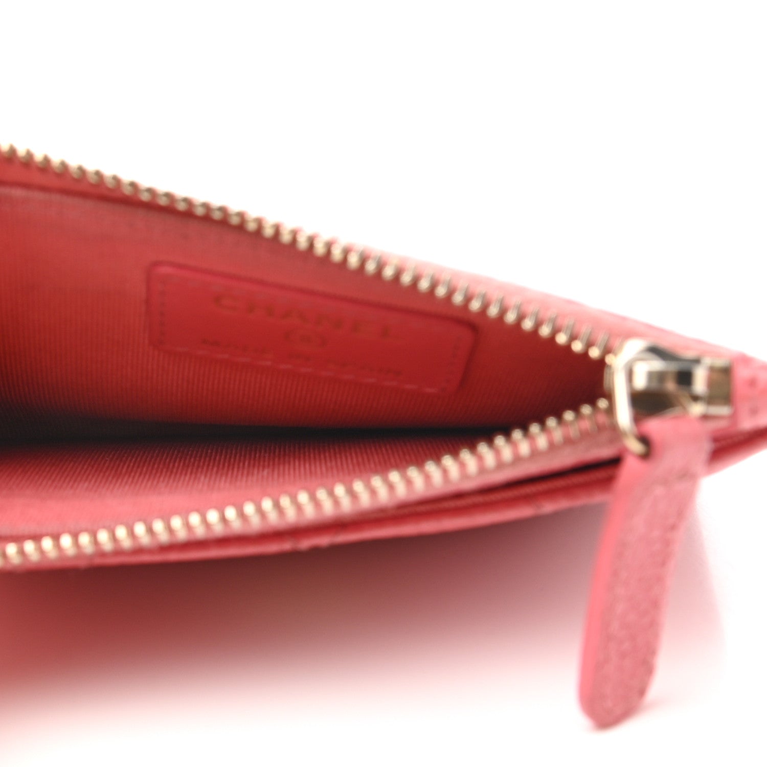 Chanel Caviar Quilted CC Zip Card Holder Pink 5 of 10