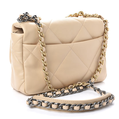 Chanel Goatskin Quilted Medium 19 Flap Beige 3 of 11
